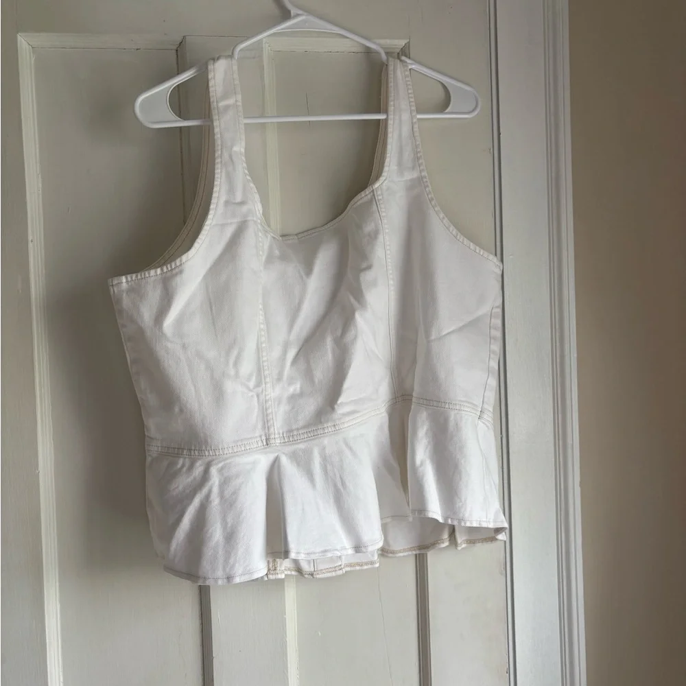 NWT denim peplum top - Picture 4 of 4